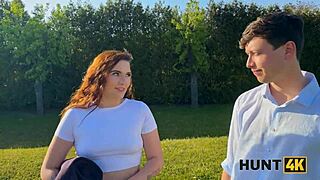 Cheating girlfriend pounded hard pondside