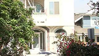 blonde mommy holly sampson spreads shaved pussy for monster cock