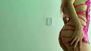 wanna see me tease as a slut in this bright pink dress? curvy wife strips spanks and shakes narrow ass for you