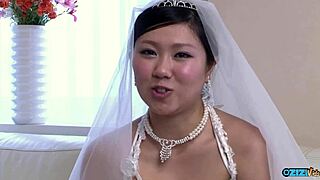new asian bride still in gown gets fingered and sucked