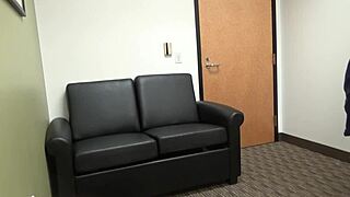 Blonde Carrie B in small tits casting interview session