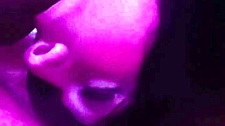 She sucks his big cock upside down on the floor.