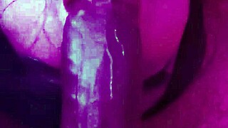 She sucks his big cock upside down on the floor.