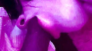 She sucks his big cock upside down on the floor.