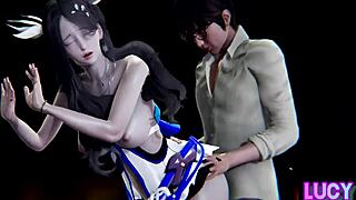 Young Girl with Big Tits Gets Fingered and Assfucked by Monster Cock