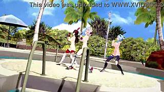 i messed up the dance with noelle amber and eula in genshin impact mmd, redhead anime cartoon