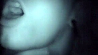 Couple engages in activities in the dark until climax.