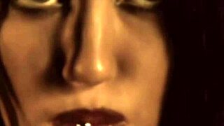 Sensual oriental babe performs nude ritual dance