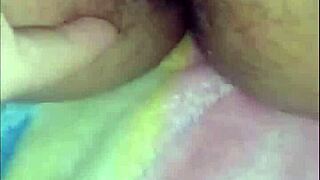 My wife masturbates intensely when I'm away, touching her vagina solo.