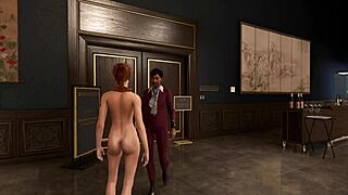 mary jane strips nude in spiderman game, revealing her body in this scene.