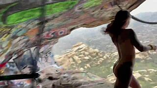 felicity feline gives blowjob in cave, cum on big tits 😍