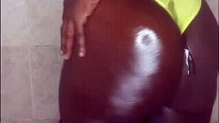 sat on huge dildo with plug in asshole