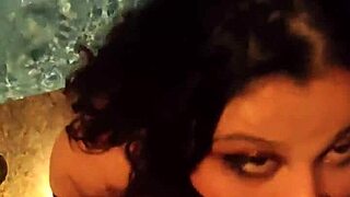 Watch her give a blowjob in the pool, moaning loudly as they have sex