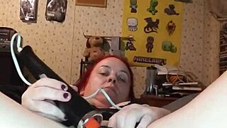 Bella Angirose slips into lingerie for solo toy masturbation.