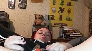 Bella Angirose slips into lingerie for solo toy masturbation.