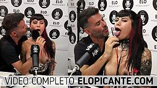 Angie Nymph gets spanked by Elo Podcast in the spicy bedroom