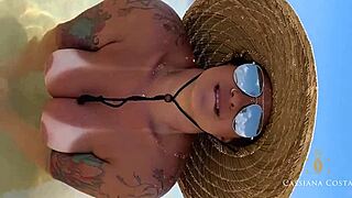 naked on beach, i lured a guy for oral and big cock until cum in mouth