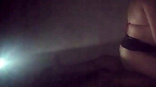 No light, so I talked to my neighbor out of fear and rode his dick to relax nicely.