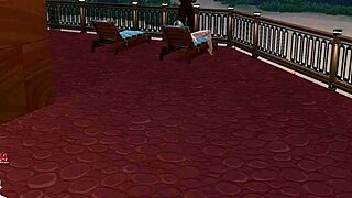 Blonde and brunette shemales engage in hardcore anal sex on the beach