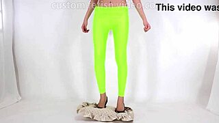 Beautiful woman steps on cushion in high heels