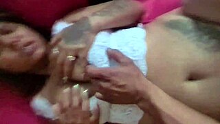 latina couple wakes up to wild sex with real orgasms