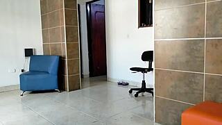 unfaithful stepsister enters bathroom while he showers naked, strips to suck his big colombian cock