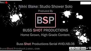 Nikki Blake Fingers Her Big Tits Pussy In Studio Shower Solo