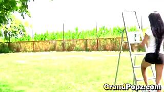 Old Pervert Fucks Amazing Brunette Teen Who Loves It Despite Age Gap