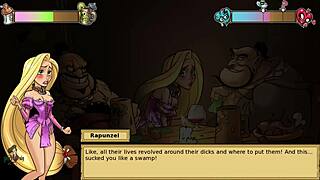 In Iris Quest Part 5, the blonde princess feels so slutty in this threesome with Rapunzel, spitting and cumming hard