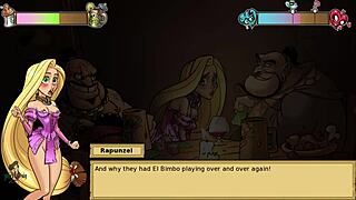 In Iris Quest Part 5, the blonde princess feels so slutty in this threesome with Rapunzel, spitting and cumming hard