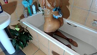 Big-Ass Ebony Bent Over In Bath