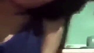 The hot latina undresses slowly, her big tits exposed as clothes rip during striptease.