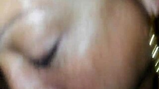 Amateur ebony girl gives a sloppy blowjob