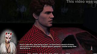 Busty gamer girl navigates race of life episode 6 in a porn-themed game.