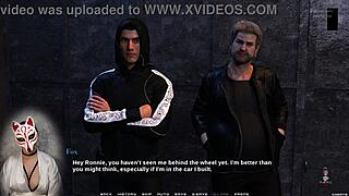 Busty gamer girl navigates race of life episode 6 in a porn-themed game.