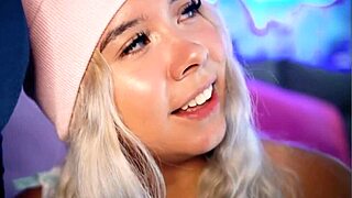 Sexy blonde is eager to suck on a hard cock