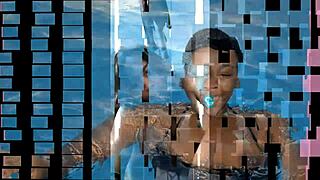 My ebony slut fucks bottle.