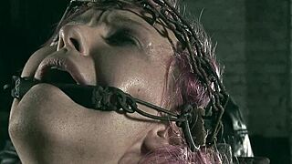 Barrel girl submits to master in kinky bdsm humiliation with slave roleplay and fetish elements