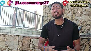 fucking the gorgeous brunette at the apartment entrance with lucão and lunna vaz