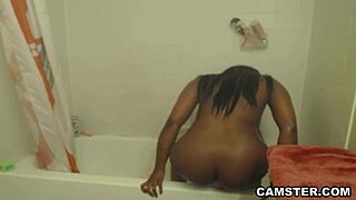 I shower my big ebony ass and masturbate