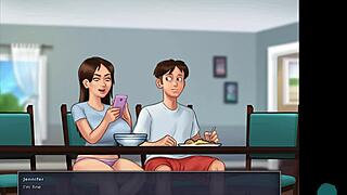 Summertime saga episode 55 starts with a party roleplay in college setting.