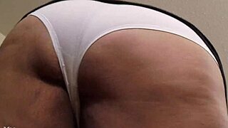 chic mystique teases with ass clap in panties