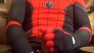 Gay Spiderman Rocks Solo in Tight Spandex Suit! 🕷️💪