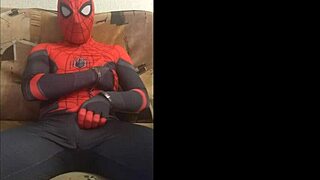 Gay Spiderman Rocks Solo in Tight Spandex Suit! 🕷️💪