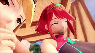 Zombie alone pyra and mythra creampie at island resort
