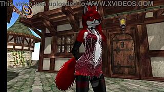 Dancing in diamond dress in second life furry world 😊