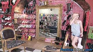 Blonde Teen Footjob Ends With Cumshot On Feet