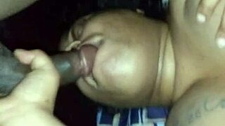 Busty and beautiful fat woman enjoys sucking and fingering her pussy