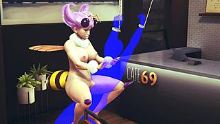 why does dark stalker hentai show bee sex in a cafe?