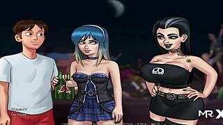 Old classmates dancing on the rooftop in Summertime Saga e2 76! 😊